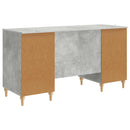 vidaXL Asztal polcokkal Betonszürke 142,5 x 50 x 75 cm Szerelt Fa