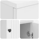 vidaXL Asztal polcokkal Fényes Fehér 142,5 x 50 x 75 cm Szerelt Fa