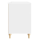 vidaXL Asztal polcokkal Fényes Fehér 142,5 x 50 x 75 cm Szerelt Fa