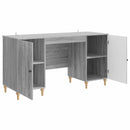 vidaXL Asztal polcokkal Szürke Sonoma 142,5 x 50 x 75 cm Szerelt Fa