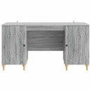 vidaXL Asztal polcokkal Szürke Sonoma 142,5 x 50 x 75 cm Szerelt Fa