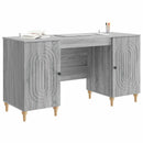 vidaXL Asztal polcokkal Szürke Sonoma 142,5 x 50 x 75 cm Szerelt Fa