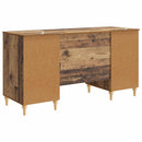 vidaXL Asztal polcokkal ajtóval Antik Fa 142,5 x 50 x 75 cm Szerelt Fa
