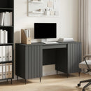 vidaXL Asztal polcokkal tárolóval Fekete 142,5 x 50 x 75 cm Szerelt Fa