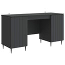 vidaXL Asztal polcokkal tárolóval Fekete 142,5 x 50 x 75 cm Szerelt Fa