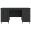 vidaXL Asztal polcokkal tárolóval Fekete 142,5 x 50 x 75 cm Szerelt Fa