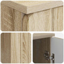 vidaXL Asztal polcokkal Sonoma Tölgy 142,5 x 50 x 75 cm Szerelt Fa
