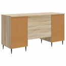 vidaXL Asztal polcokkal Sonoma Tölgy 142,5 x 50 x 75 cm Szerelt Fa