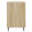 vidaXL Asztal polcokkal Sonoma Tölgy 142,5 x 50 x 75 cm Szerelt Fa