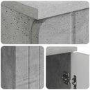 vidaXL Asztal polcokkal Betonszürke 142,5 x 50 x 75 cm Szerelt Fa