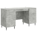 vidaXL Asztal polcokkal Betonszürke 142,5 x 50 x 75 cm Szerelt Fa