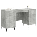 vidaXL Asztal polcokkal Betonszürke 142,5 x 50 x 75 cm Szerelt Fa