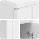 vidaXL Asztal polcokkal Magasfényű Fehér 142,5 x 50 x 75 cm Szerelt Fa