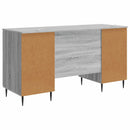 vidaXL Asztal polcokkal Szürke Sonoma 142,5 x 50 x 75 cm Szerelt Fa