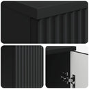 vidaXL Asztal polcokkal tárolóval Fekete 142,5 x 50 x 75 cm Szerelt Fa