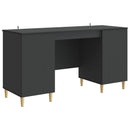 vidaXL Asztal polcokkal tárolóval Fekete 142,5 x 50 x 75 cm Szerelt Fa