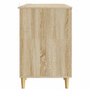 vidaXL Asztal polcokkal Sonoma Tölgy 142,5 x 50 x 75 cm Szerelt Fa