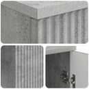 vidaXL Asztal polcokkal Betonszürke 142,5 x 50 x 75 cm Szerelt Fa