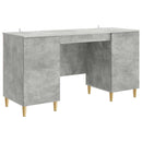 vidaXL Asztal polcokkal Betonszürke 142,5 x 50 x 75 cm Szerelt Fa