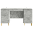 vidaXL Asztal polcokkal Betonszürke 142,5 x 50 x 75 cm Szerelt Fa