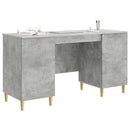 vidaXL Asztal polcokkal Betonszürke 142,5 x 50 x 75 cm Szerelt Fa