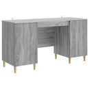 vidaXL Asztal polcokkal Szürke Sonoma 142,5 x 50 x 75 cm Szerelt Fa