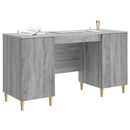 vidaXL Asztal polcokkal Szürke Sonoma 142,5 x 50 x 75 cm Szerelt Fa