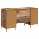 vidaXL Asztal polcokkal ajtóval Antik Fa 142,5 x 50 x 75 cm Szerelt Fa
