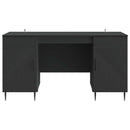 vidaXL Asztal polcokkal tárolóval Fekete 142,5 x 50 x 75 cm Szerelt Fa