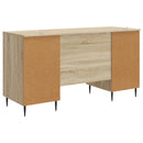 vidaXL Asztal polcokkal Sonoma Tölgy 142,5 x 50 x 75 cm Szerelt Fa