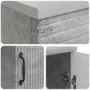 vidaXL Asztal polcokkal Betonszürke 142,5 x 50 x 75 cm Szerelt Fa