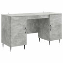 vidaXL Asztal polcokkal Betonszürke 142,5 x 50 x 75 cm Szerelt Fa