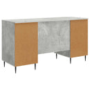 vidaXL Asztal polcokkal Betonszürke 142,5 x 50 x 75 cm Szerelt Fa