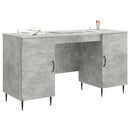 vidaXL Asztal polcokkal Betonszürke 142,5 x 50 x 75 cm Szerelt Fa