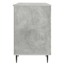 vidaXL Asztal polcokkal Betonszürke 142,5 x 50 x 75 cm Szerelt Fa