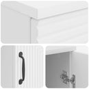 vidaXL Asztal polcokkal Magasfényű Fehér 142,5 x 50 x 75 cm Szerelt Fa