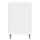 vidaXL Asztal polcokkal Magasfényű Fehér 142,5 x 50 x 75 cm Szerelt Fa