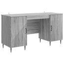 vidaXL Asztal polcokkal Szürke Sonoma 142,5 x 50 x 75 cm Szerelt Fa