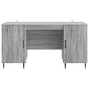vidaXL Asztal polcokkal Szürke Sonoma 142,5 x 50 x 75 cm Szerelt Fa