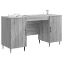 vidaXL Asztal polcokkal Szürke Sonoma 142,5 x 50 x 75 cm Szerelt Fa