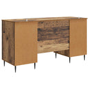 vidaXL Asztal polcokkal ajtóval Antik Fa 142,5 x 50 x 75 cm Szerelt Fa
