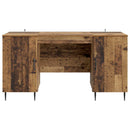 vidaXL Asztal polcokkal ajtóval Antik Fa 142,5 x 50 x 75 cm Szerelt Fa
