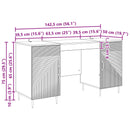 vidaXL Asztal polcokkal ajtóval Antik Fa 142,5 x 50 x 75 cm Szerelt Fa