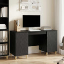 vidaXL Asztal Fekete Szerelt Fa 142,5 x 50 x 75 cm