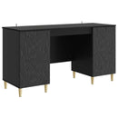 vidaXL Asztal Fekete Szerelt Fa 142,5 x 50 x 75 cm