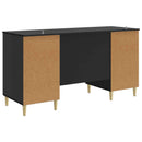 vidaXL Asztal Fekete Szerelt Fa 142,5 x 50 x 75 cm