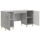 vidaXL Asztal Betonszürke Szerelt Fa 142,5 x 50 x 75 cm