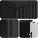 vidaXL Asztal polcokkal tárolóval Fekete 142,5 x 50 x 75 cm Szerelt Fa