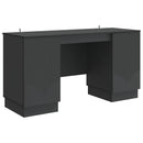 vidaXL Asztal polcokkal tárolóval Fekete 142,5 x 50 x 75 cm Szerelt Fa