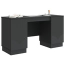vidaXL Asztal polcokkal tárolóval Fekete 142,5 x 50 x 75 cm Szerelt Fa